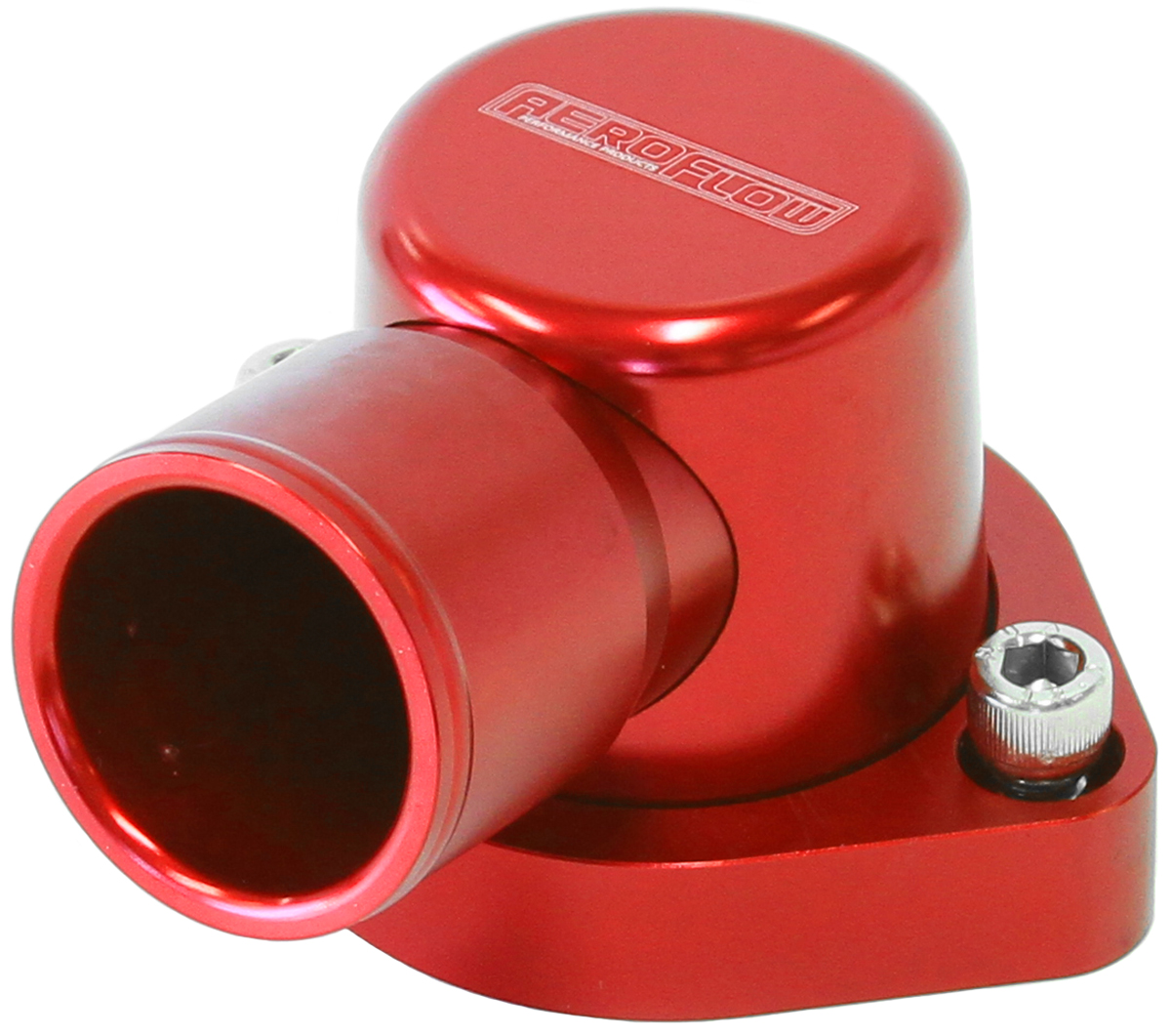 AEROFLOW FORD 302 351C 90 DEG SWIVEL RED THERMOSTAT HOUSING