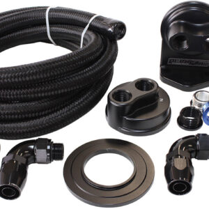 AEROFLOW Billet Oil Filter Remote MountKit Single Filter Kit -10 hoseAF 64-2042