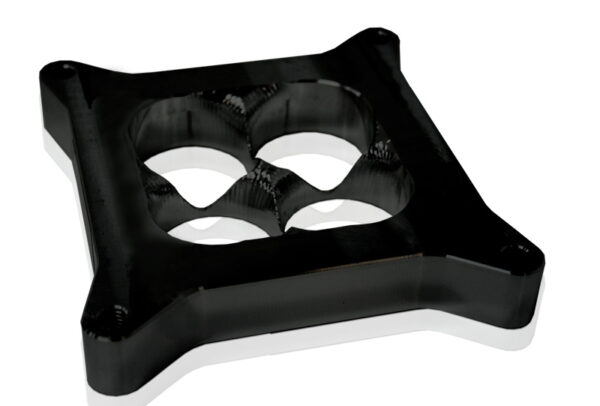 AEROFLOW VELOCITY CARB SPACER 4150 1" BLACK BOLTON HORSEPOWER SQUARE