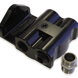 Aeroflow Billet Remote Oil Filter Mountblack, -8 ORB Female Ports