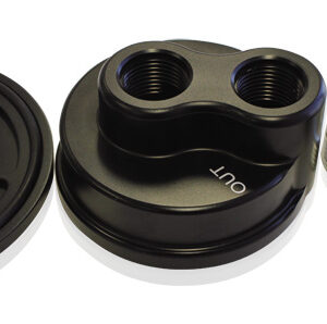 AEROFLOW BILLET REMOTE BLOCK ADAPTER. SUIT 2-1/2"- 3-1/4 FILTER. UNI