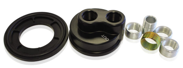AEROFLOW BILLET REMOTE BLOCK ADAPTER. SUIT 2-1/2"- 3-1/4 FILTER. UNI