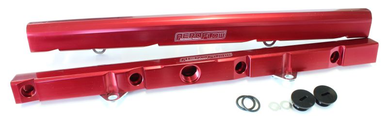 AEROFLOW FORD WINDSOR EFI RAIL KIT RED