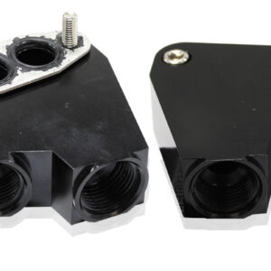 AEROFLOW LS OIL COOLER ADAPTER -10ORB PORTS BLACK vt-vz use 64-2184