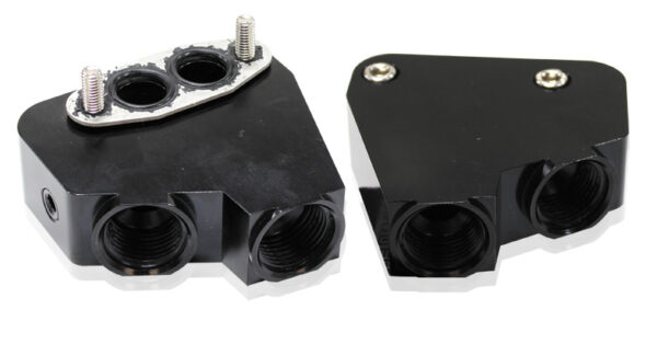 AEROFLOW LS OIL COOLER ADAPTER -10ORB PORTS BLACK vt-vz use 64-2184