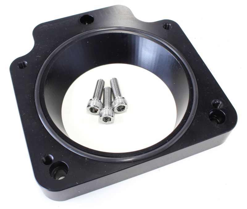 AEROFLOW LS THROTTLE BODY ADAPTER BLACK4-BOLT TB TO 3-BOLT MANIFOLD
