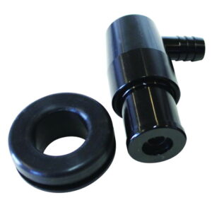 AEROFLOW BILLET PCV VALVE SUITS 1-1/4" HOLES IN COVER 3/8" MALE BARB AF64-2106BLK