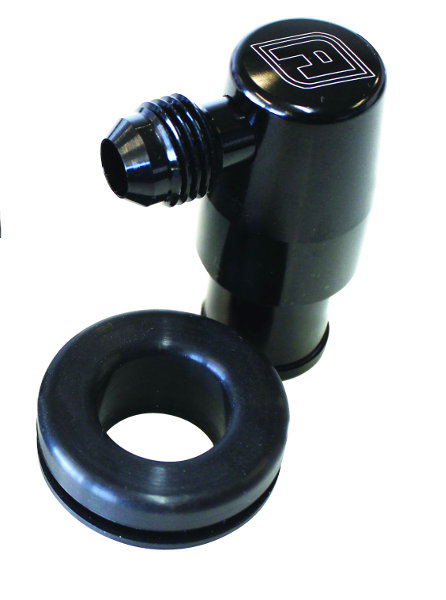 AEROFLOW BILLET PCV VALVE SUITS 1-1/4" HOLES IN COVER -6AN MALE AF64-2107BLK