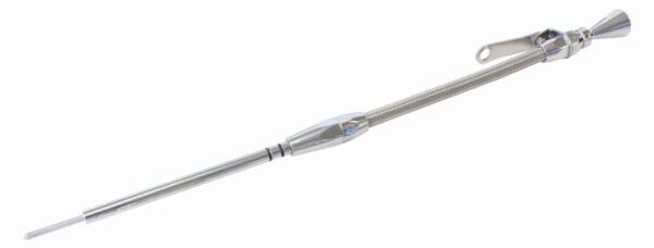AEROFLOW SB CHEV ENGINE DIPSTICK LATE MODEL DRIVERS SIDE CHROME