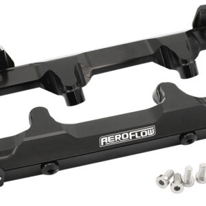 AEROFLOW GM LSA SUPERCHARGED FUEL RAIL -8ORB INLETS / OUTLETS BILLET AF64-2124BLK