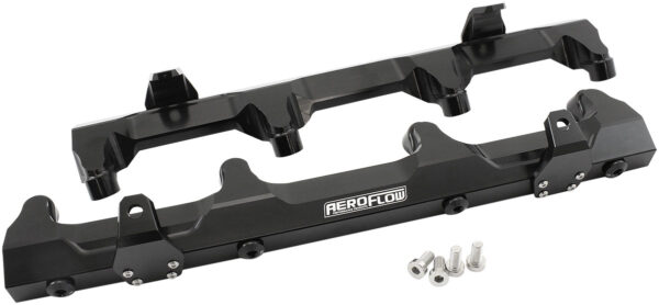 AEROFLOW GM LSA SUPERCHARGED FUEL RAIL -8ORB INLETS / OUTLETS BILLET AF64-2124BLK