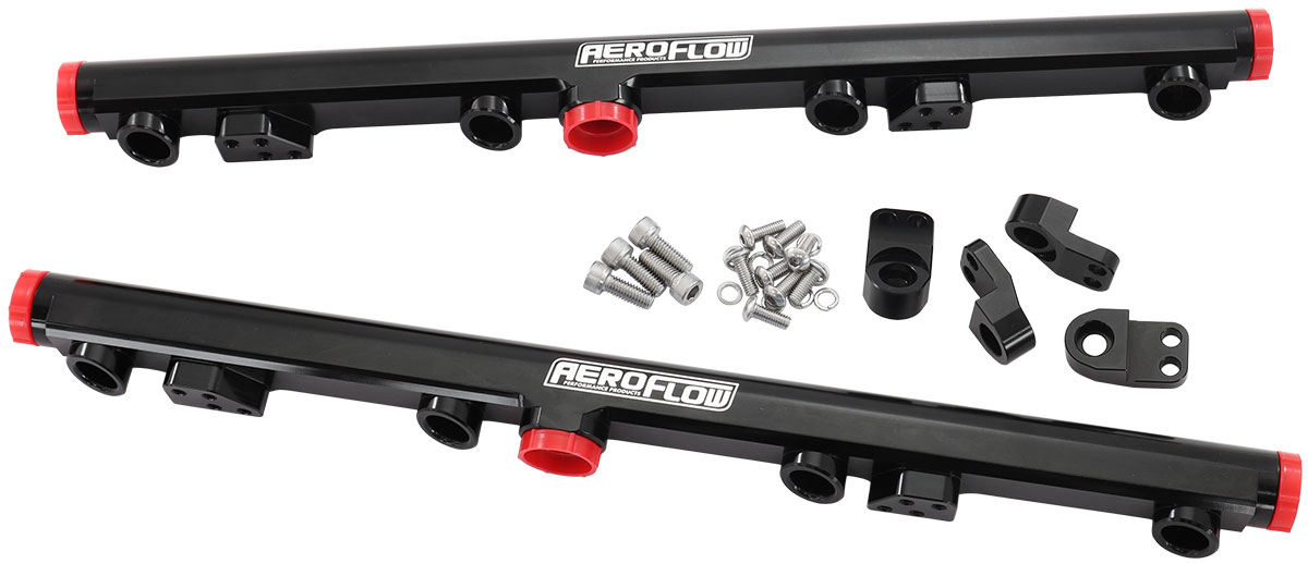 AEROFLOW GM LS1 LS2 LS3 FUEL RAIL BLACKLS6 L76 L99 -8ORB LS