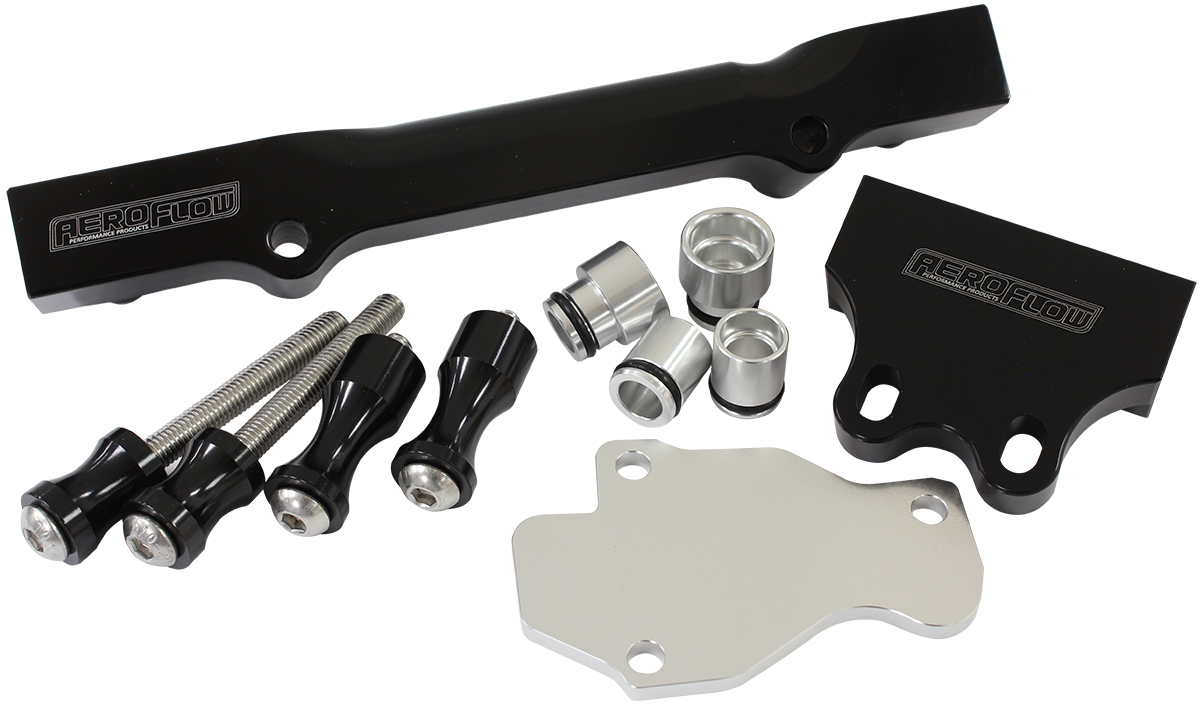 AEROFLOW ROTARY FUEL RAIL KIT SERIES 6 7 & 8. MAZDA RX7 BLACK GEN 2