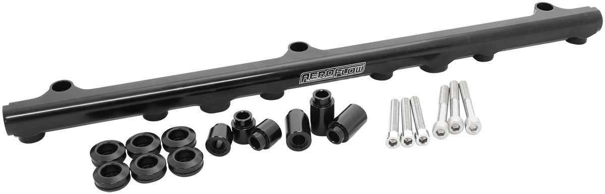 AEROFLOW FUEL RAIL KIT NISSAN RB25 BLACK -8ORB NON-NEO TOP FEED