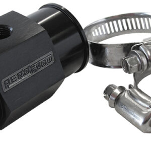 AEROFLOW 1-11/32" 34mm WATER TEMP HOSE ADAPTER w/ 1/8" NPT GAUGE PORT