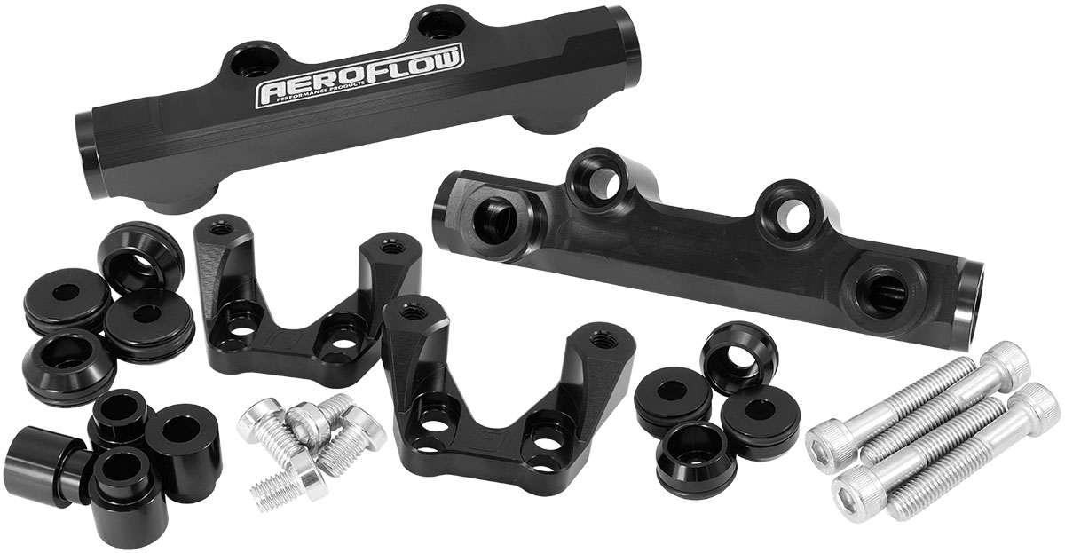 AEROFLOW SUBARU EJ20 CONVERSION FUEL RAIL TOP FEED BLACK 92-00 WRX
