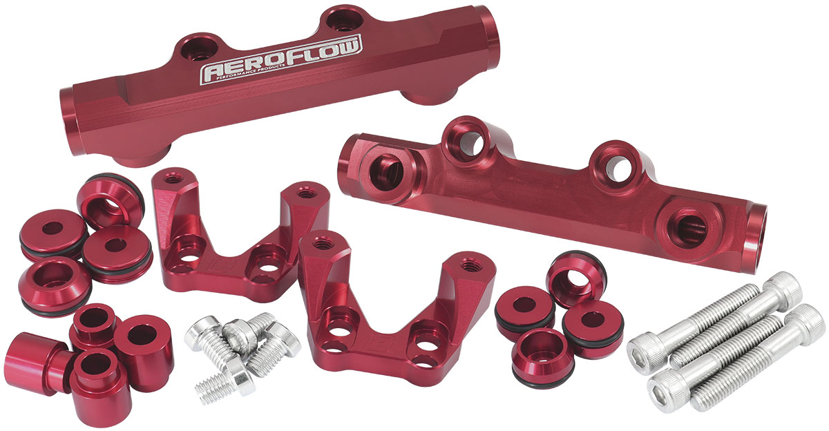 AEROFLOW SUBARU EJ20 CONVERSION FUEL RAIL TOP FEED RED 92-00 WRX