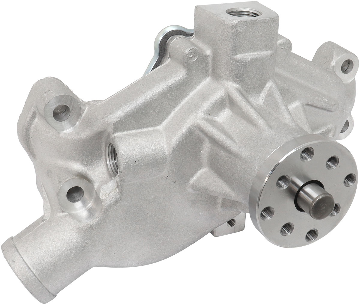 AEROFLOW SMALL BLOCK CHEV SHORT WATER PUMP NATURAL CAST SBC
