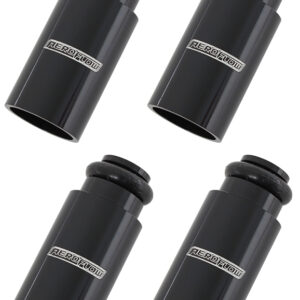 AEROFLOW INJECTOR ADAPTER LONG 14MM TO 14MM FUEL RAIL 4 PACK BLACK