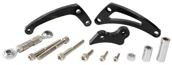 AEROFLOW BLACK SBC LOW MOUNT ALT BRACK LEFT SIDE SWP BLACK KIT