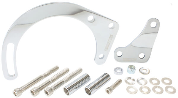 AEROFLOW LOW MOUNT ALT BRACKET CHROME S/B CHEV WITH SHORT WATER PUMP