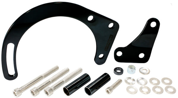 AEROFLOW LOW MOUNT ALT BRACKET BLACK S/B CHEV WITH SHORT WATER PUMP