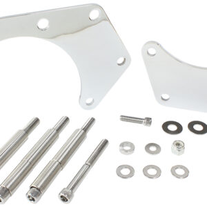 AEROFLOW LOW MOUNT ALT BRACKET CHROME B/B CHEV WITH LONG WATER PUMP