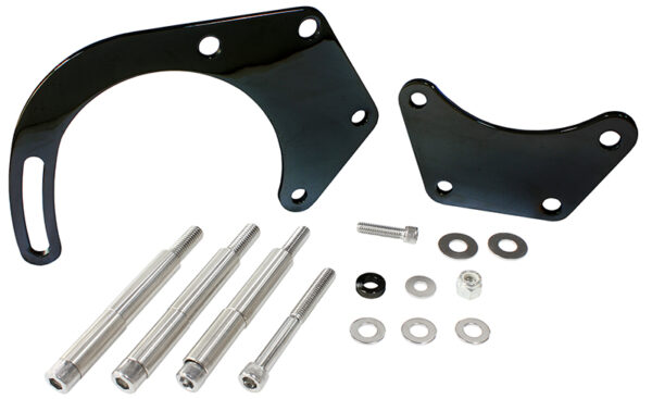 AEROFLOW LOW MOUNT ALT BRACKET BLACK B/B CHEV WITH LONG WATER PUMP