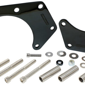 AEROFLOW LOW MOUNT ALT BRACKET BLACK B/B CHEV WITH SHORT WATER PUMP