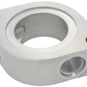 AEROFLOW CHEV THERMOSTAT WATER NECK SPACER WITH 2 X -8ORB AUX PORT