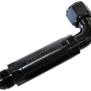 Aeroflow -12AN 90 Deg To Inline Filter For Use With Dry Sump Pans AF64-4100BLK