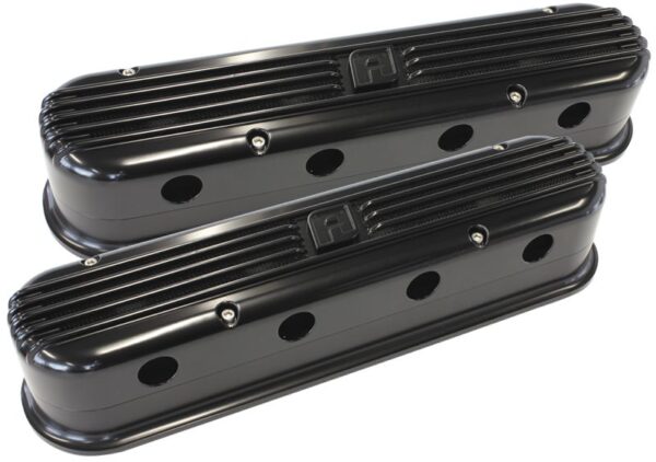 AEROFLOW Billet Aluminium Retro 2-Piece LS Valve Covers, Black Finish