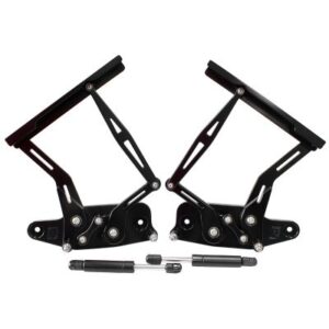 AEROFLOW Billet Bonnet Hinge Kit, for Holden H K, H T and HG models, Black