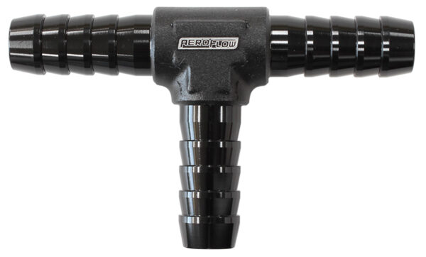 Aeroflow Aluminium T Piece 6mm / 1/4" Black Tee Vacuum Silicone Hose