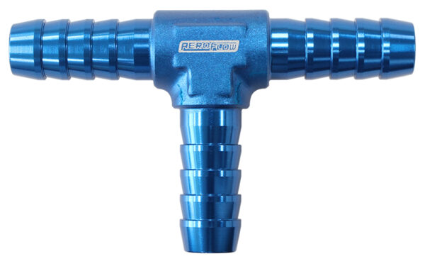 Aeroflow Aluminium T Piece 8mm / 5/16" Blue Tee Vacuum Silicone Hose