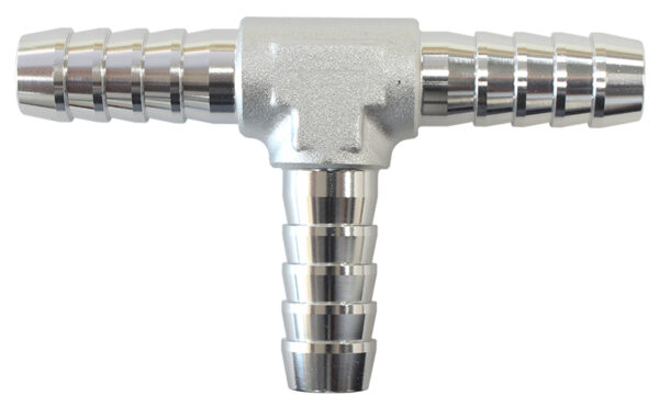 Aeroflow Aluminium T Piece 8mm / 5/16" Silver Tee Vacuum Silicone Hos