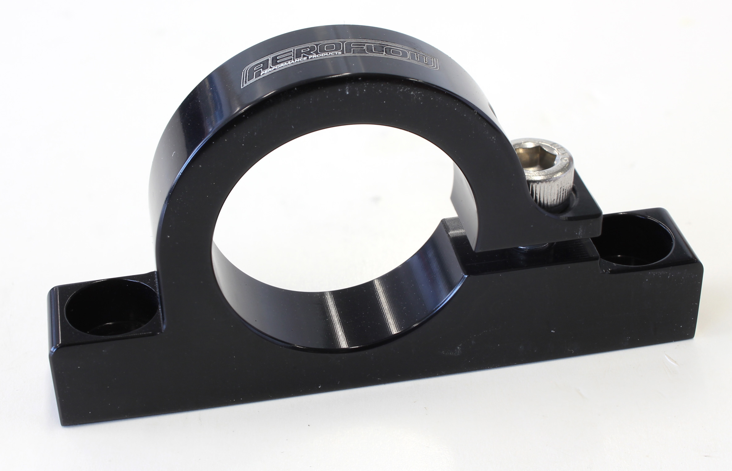 Aeroflow Aeroflow Billet Filter Bracketfor 1-1/4" Diameter Filt Black
