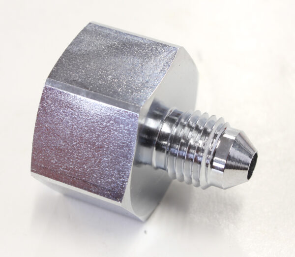 Aeroflow Nitrous Bottle Adapter -4AN Steel Finish Suits Boc Bottle