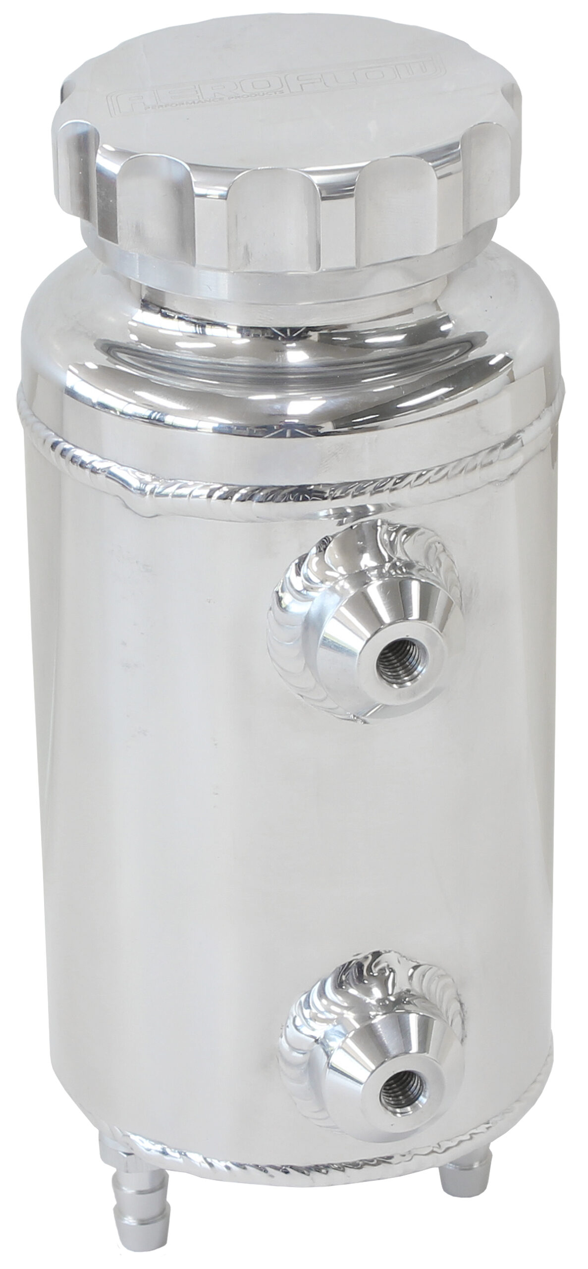 Aeroflow Universal Radiator Overflow Tank 8" X 3.5" -4 ORB Polished