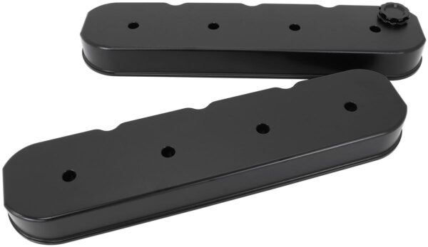 Aeroflow GM LS Billet Valve Cover Set, Black Finish with No Logo