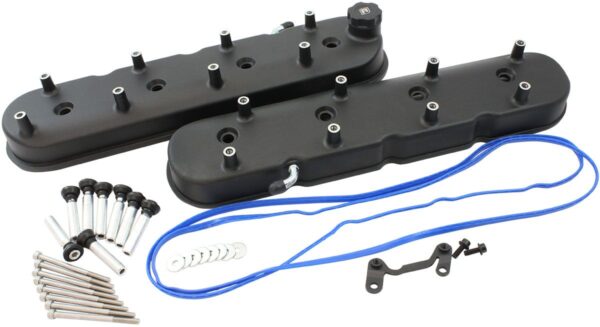 Aeroflow GM LS Factory Valve Cover Set, Tall Height, Black Finish