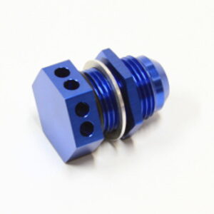 Aeroflow Bolt In -12AN Breather Cast Orfabricated Covers Blue