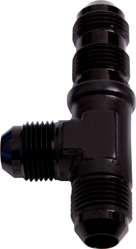 Aeroflow Male -4AN Tee Bulkhead On Run Black Male -4AN Nut, Seperate