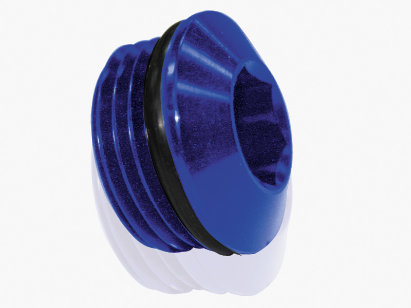 Aeroflow ORB Slimline Port Plug -16AN Blue Finish