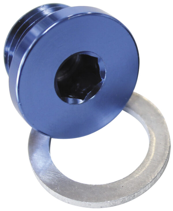 Aeroflow Metric Port Plug M16 X 1.5 Blue Low Profile Hex Plug