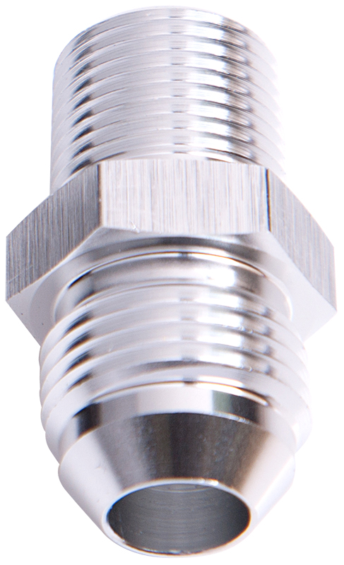 Aeroflow Male Flare -10AN To 1/2" NPT Silver Male Flare To NPT Adapt
