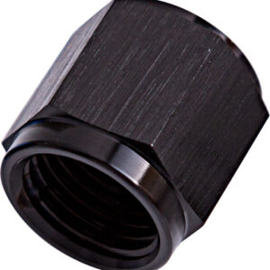 Aeroflow AF818-06BLK black anodised billet aluminium -6AN to 3/8 inch hard line tube nuts pair