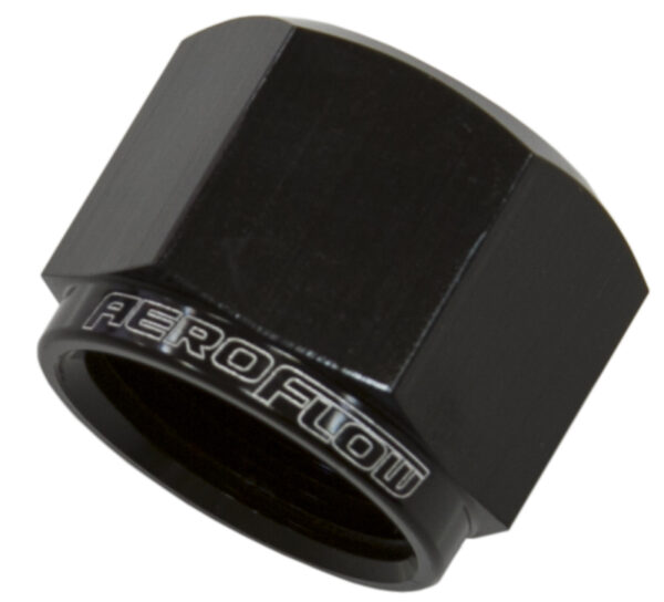 Aeroflow Flare Cap Female -4AN Black -4AN Female Blank Off