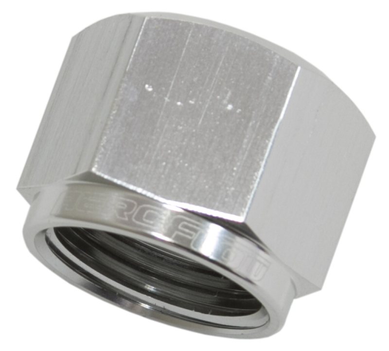 Aeroflow Flare Cap Female -6AN Silver -6AN Female Blank Off