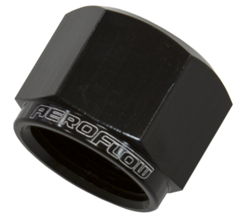 Aeroflow Flare Cap Female -20AN Black -20AN Female Blank Off